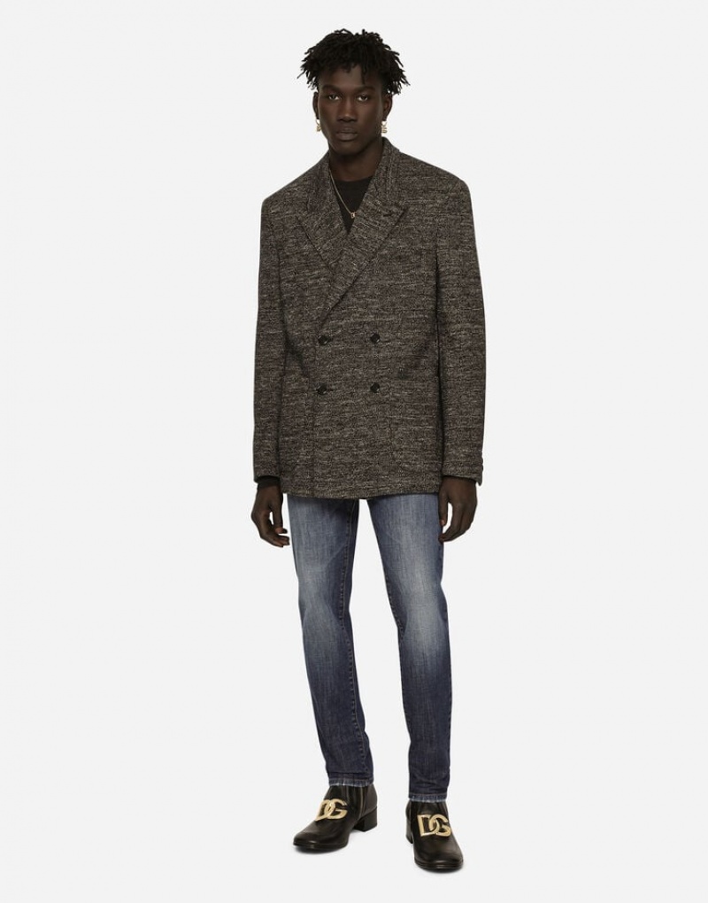 Blazers Dolce Gabbana Double-breasted cotton and wool jersey Hombre | AVQ486253