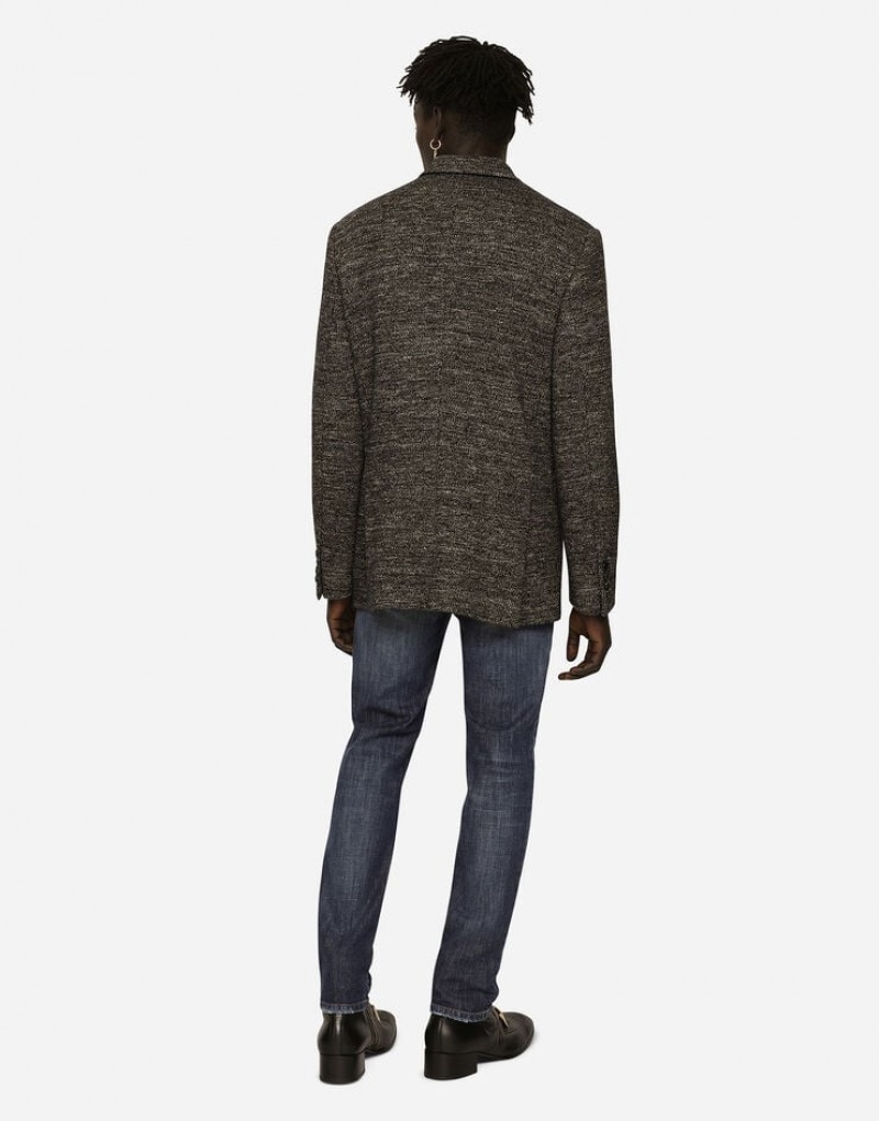 Blazers Dolce Gabbana Double-breasted cotton and wool jersey Hombre | AVQ486253
