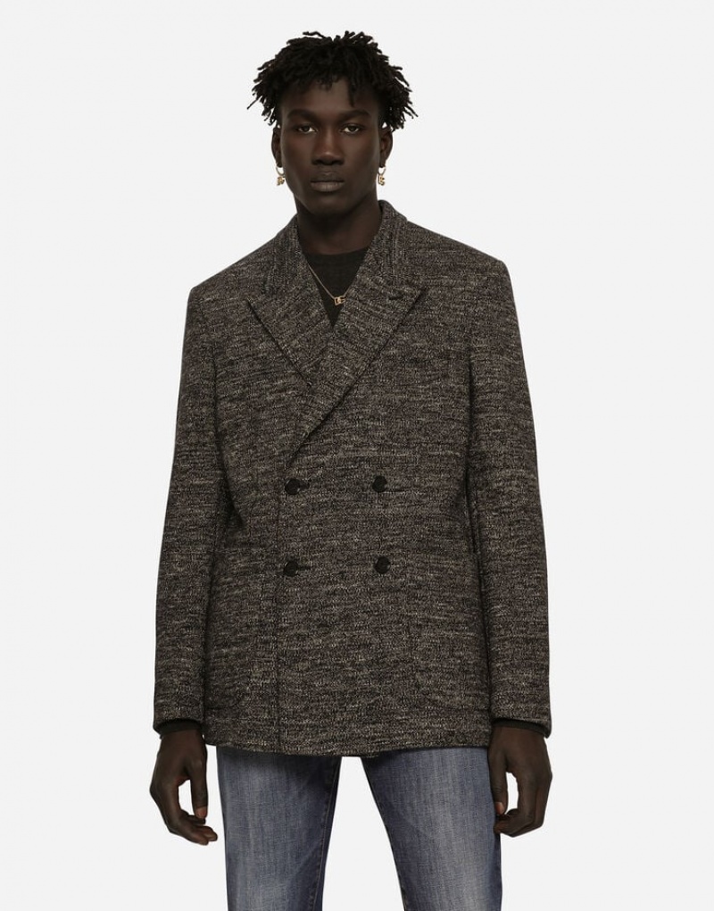 Blazers Dolce Gabbana Double-breasted cotton and wool jersey Hombre | AVQ486253