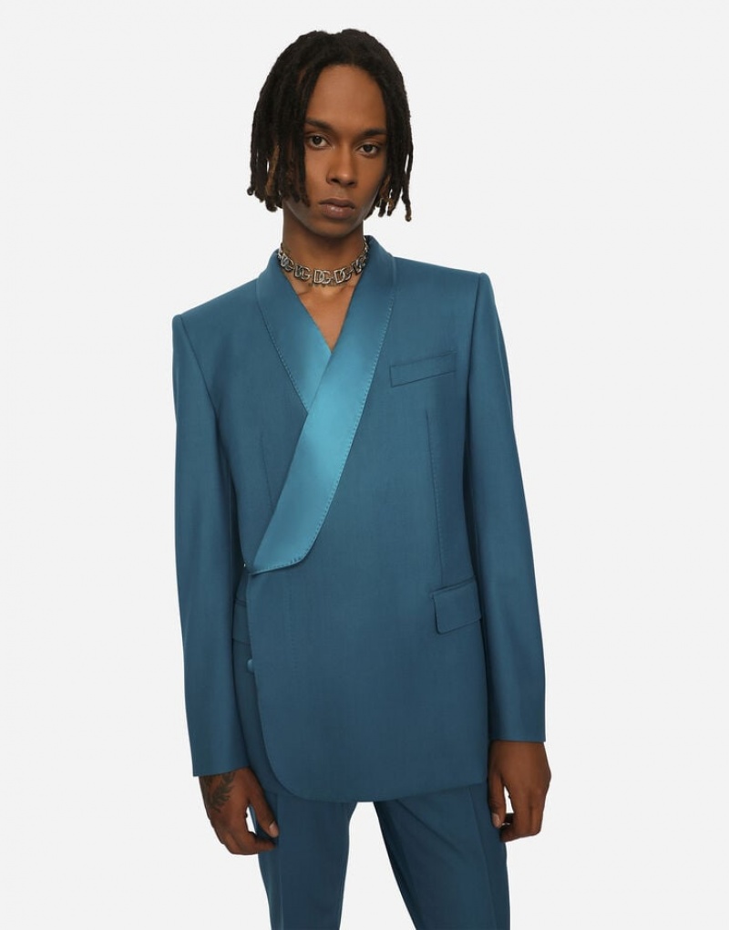 Blazers Dolce Gabbana Double-breasted wool Sicilia-fit tuxedo Hombre | PDW826431