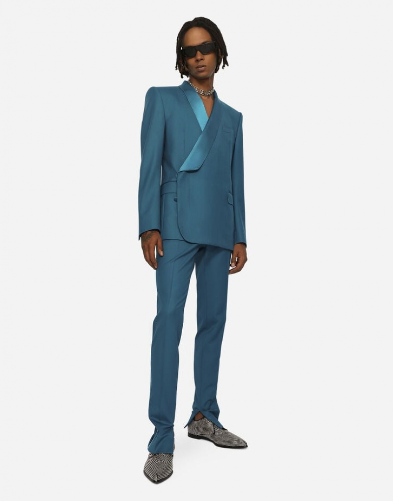 Blazers Dolce Gabbana Double-breasted wool Sicilia-fit tuxedo Hombre | PDW826431