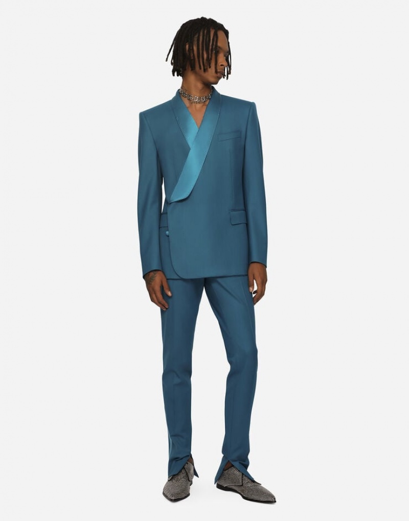 Blazers Dolce Gabbana Double-breasted wool Sicilia-fit tuxedo Hombre | PDW826431