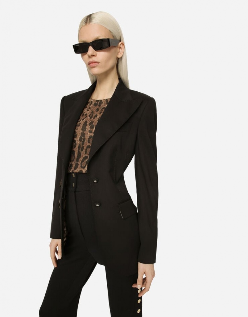 Blazers Dolce Gabbana Gabardine Turlington with-stitching Mujer | YQM538194