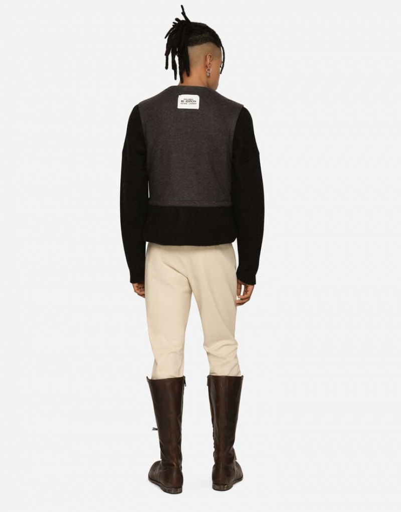 Blazers Dolce Gabbana Layered jersey and pinstripe wool vest Hombre | EKU486913