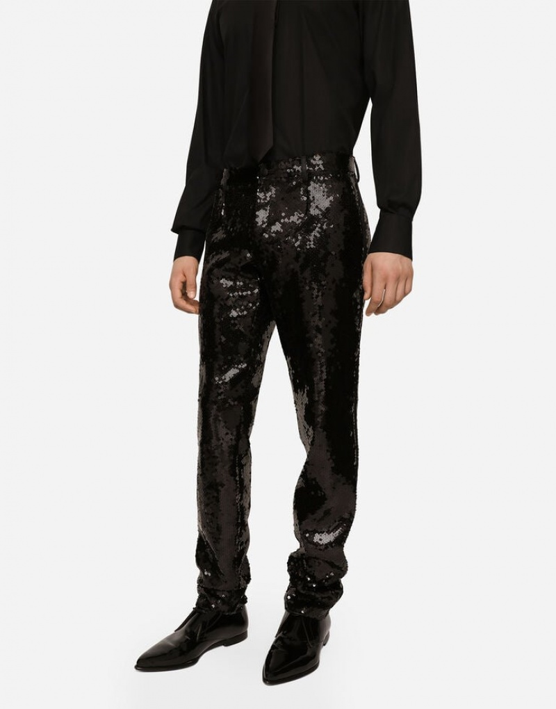 Blazers Dolce Gabbana Sequined single-breasted Sicilia-fit tuxedo Hombre | VXY847205