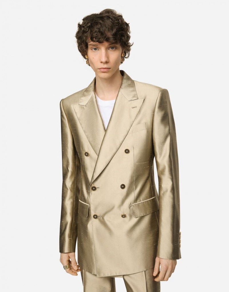 Blazers Dolce Gabbana Shantung silk double-breasted Sicilia-fit Hombre | JAF317485