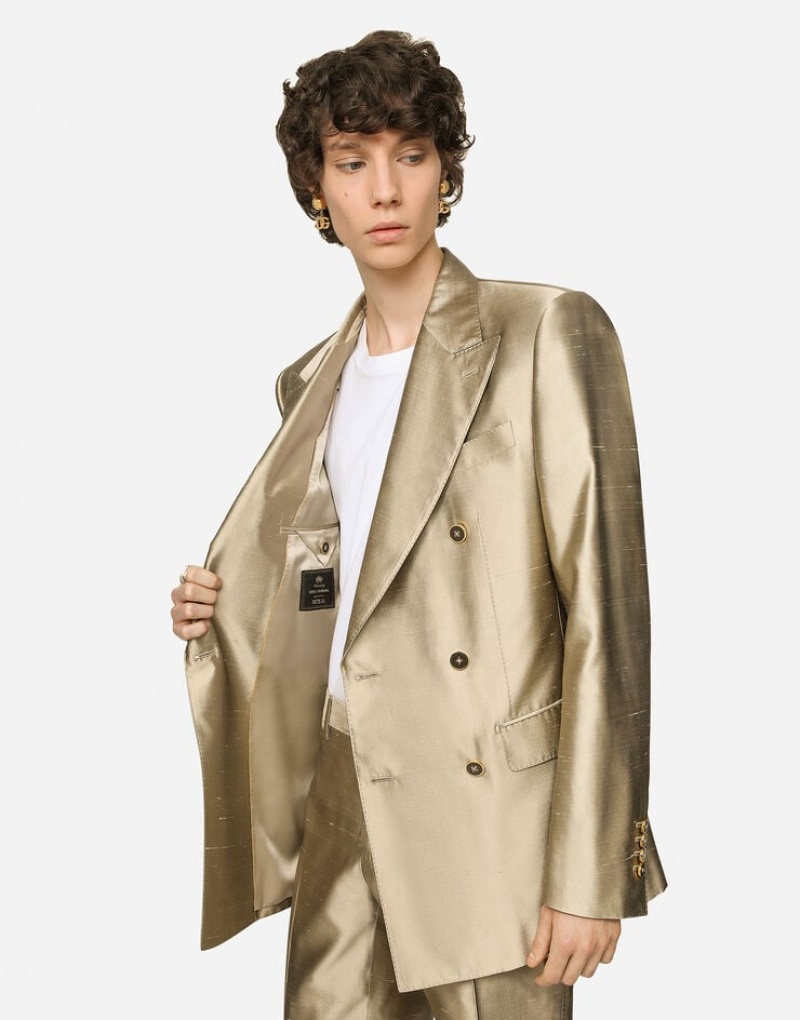Blazers Dolce Gabbana Shantung silk double-breasted Sicilia-fit Hombre | JAF317485