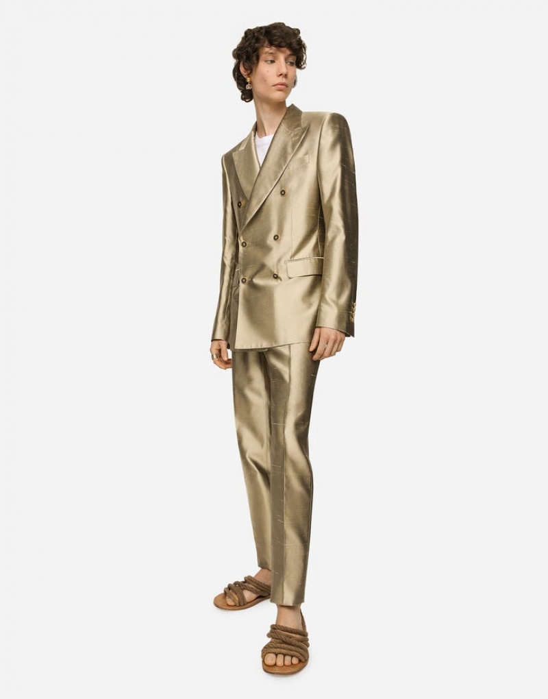 Blazers Dolce Gabbana Shantung silk double-breasted Sicilia-fit Hombre | JAF317485