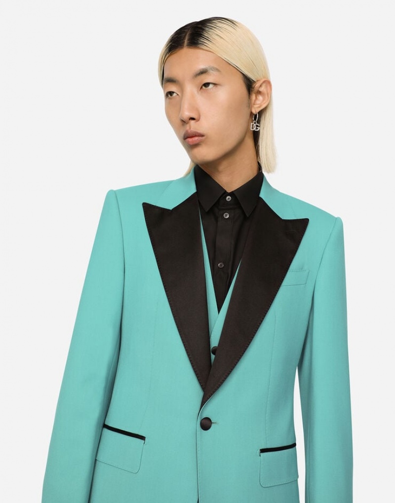Blazers Dolce Gabbana Three-piece stretch wool Sicilia-fit tuxedo Hombre | ELI650921