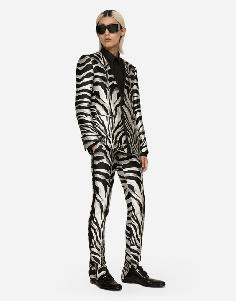 Blazers Dolce Gabbana Zebra-design lamé jacquard Sicilia-fit Hombre | ZPD627980