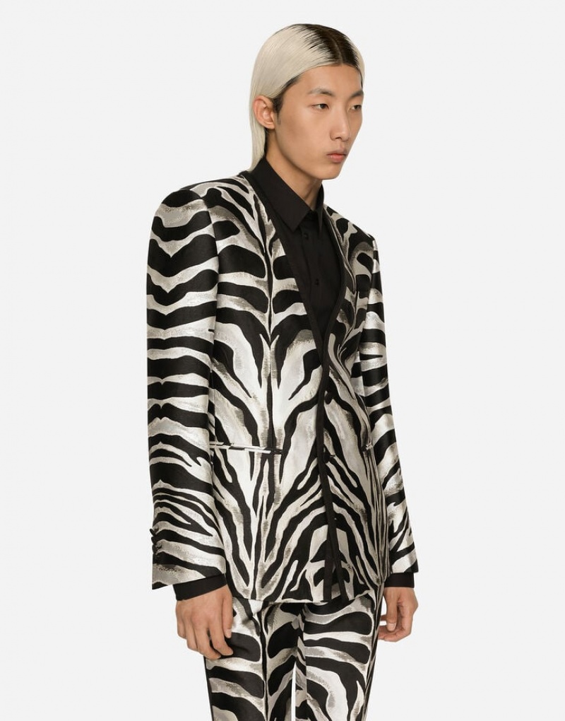 Blazers Dolce Gabbana Zebra-design lamé jacquard Sicilia-fit Hombre | ZPD627980