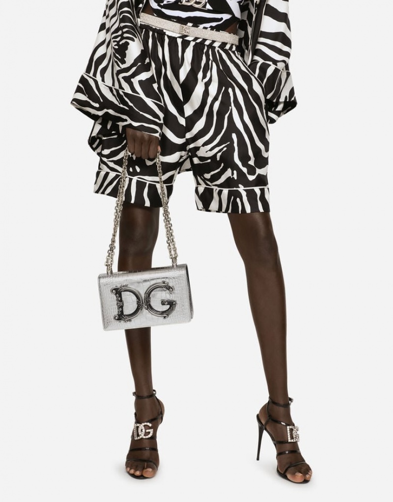 Bolsas Dolce Gabbana Foiled crocodile-print calfskin DG Girls Mujer | LPE938706