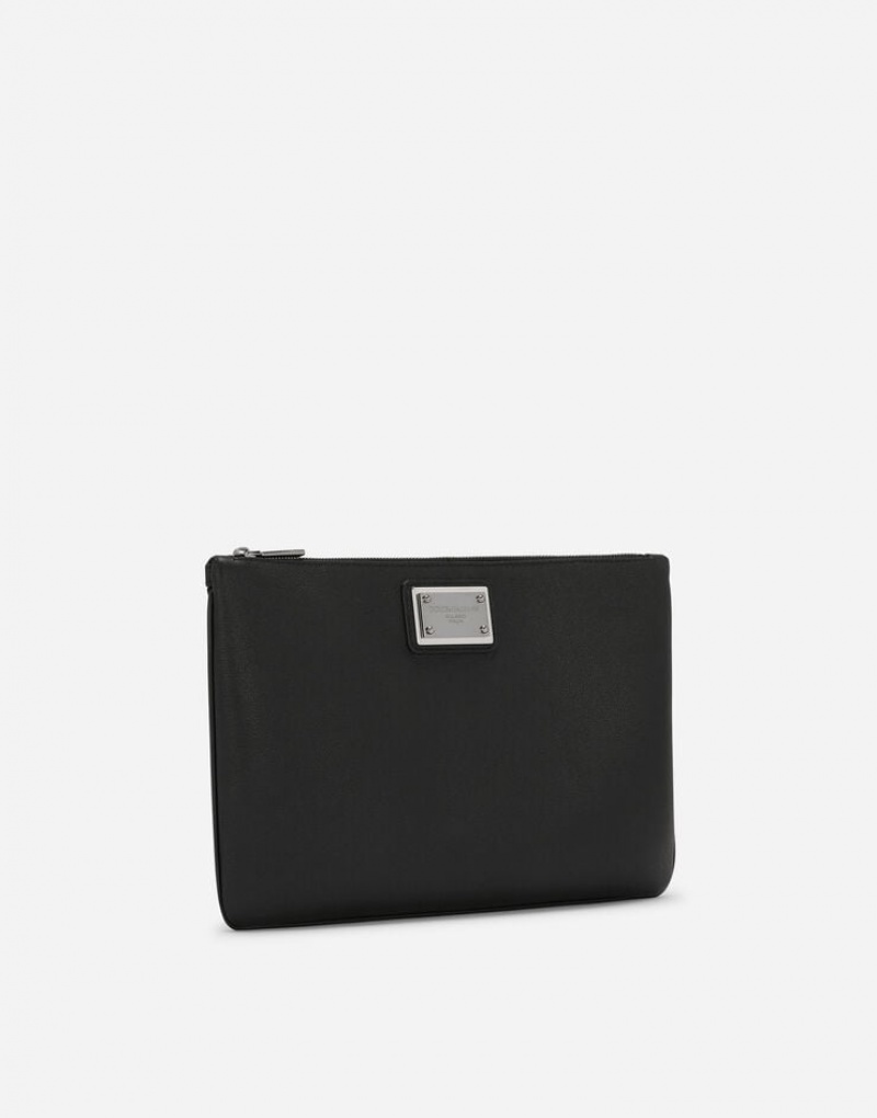 Bolsas Dolce Gabbana Grainy calfskin and nylon pouch Hombre | KCO509348
