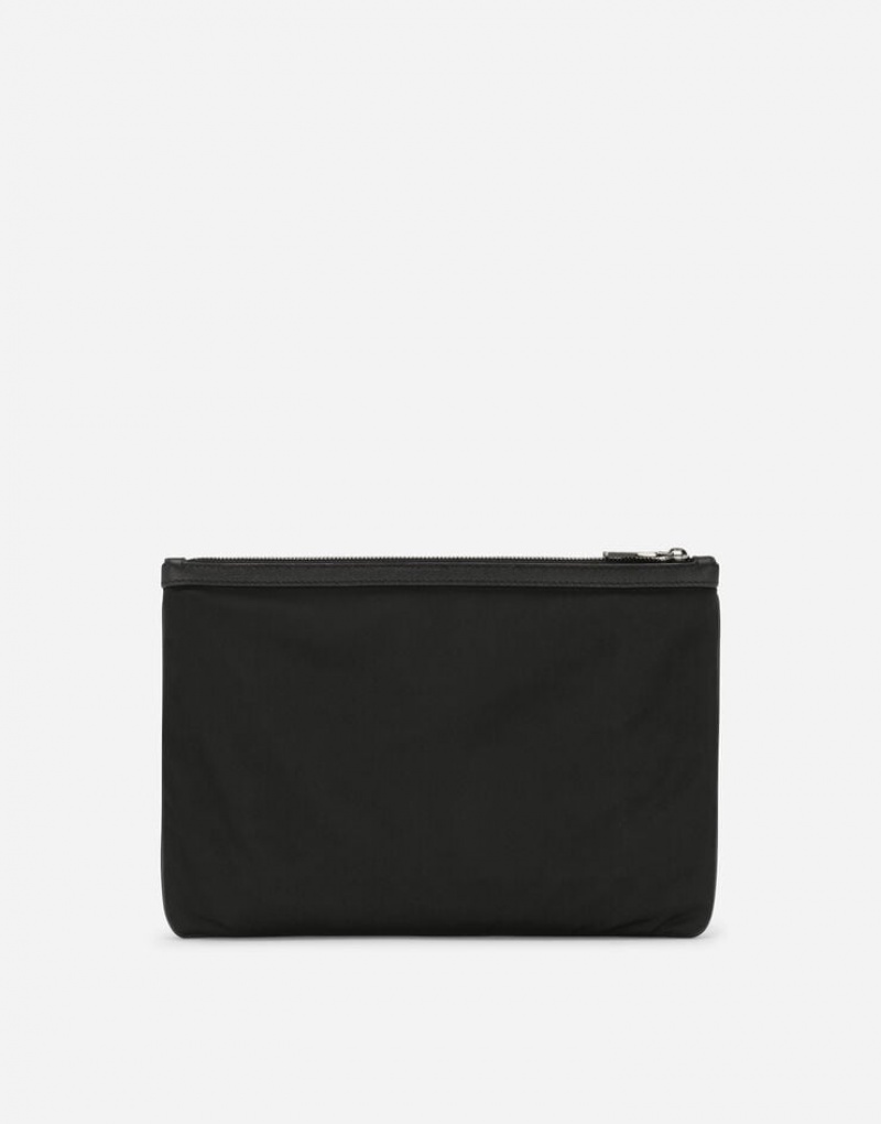 Bolsas Dolce Gabbana Grainy calfskin and nylon pouch Hombre | KCO509348