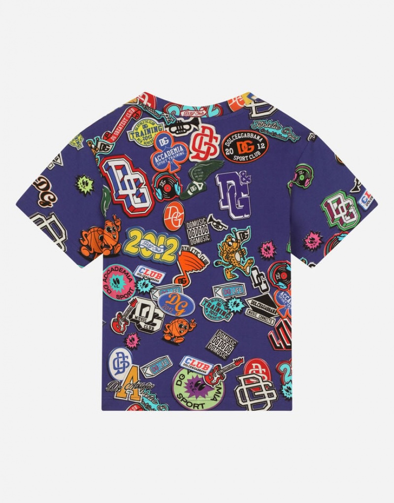 Camiseta Dolce Gabbana Corta-sleeved jersey with stickers print Niños | WCL741308