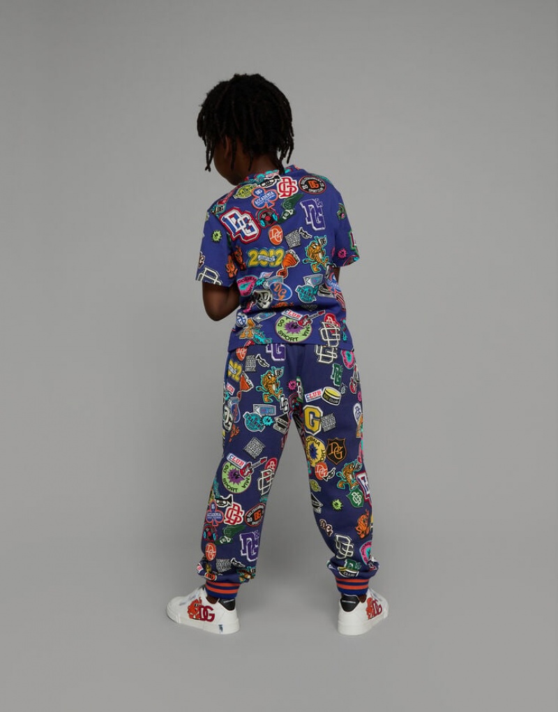 Camiseta Dolce Gabbana Corta-sleeved jersey with stickers print Niños | WCL741308