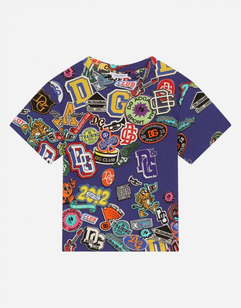 Camiseta Dolce Gabbana Corta-sleeved jersey with stickers print Niños | WCL741308