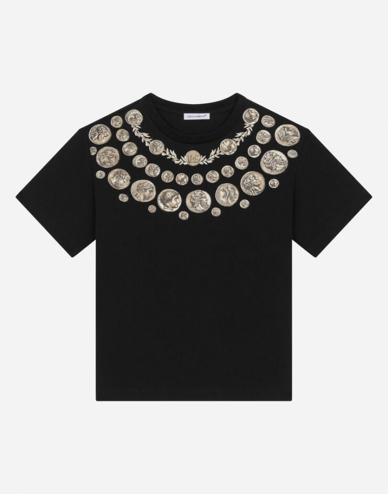 Camiseta Dolce Gabbana Corta-sleeved jersey with coin print Niños | IMA156408
