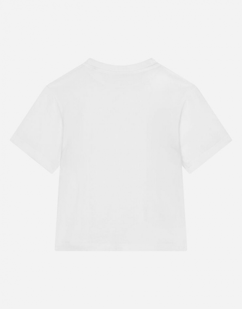 Camiseta Dolce Gabbana Jersey round-neck with DG logo patch Niños | VRL193284