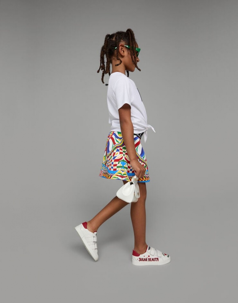 Camiseta Dolce Gabbana Jersey with Carretto-design DG patch and knot detail Niños | QDK065432