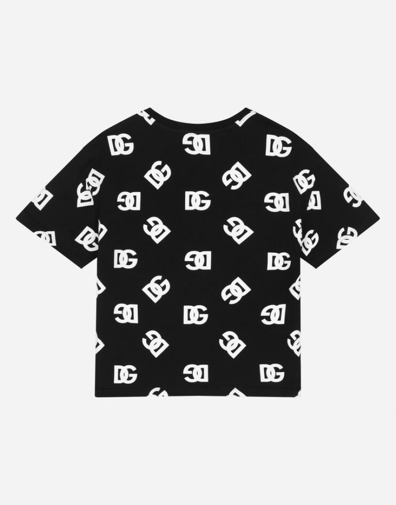 Camiseta Dolce Gabbana Jersey with all-over DG logo print Niños | TOW547603