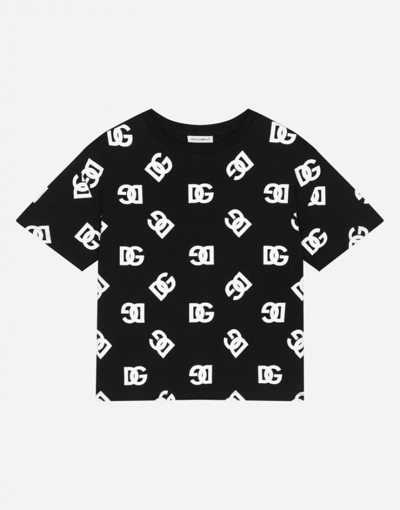 Camiseta Dolce Gabbana Jersey with all-over DG logo print Niños | TOW547603