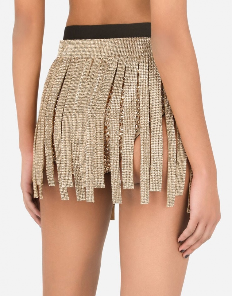 Falda Dolce Gabbana Crystal mesh with fringing Mujer | GEV960153