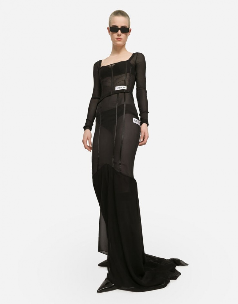Falda Dolce Gabbana Long silk with mermaid ruffle Mujer | KXD305691