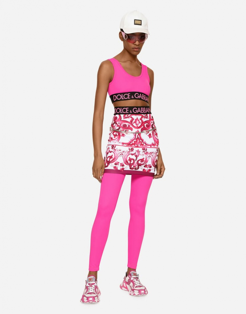 Falda Dolce Gabbana Majolica-print technical jersey short Mujer | EKM325179
