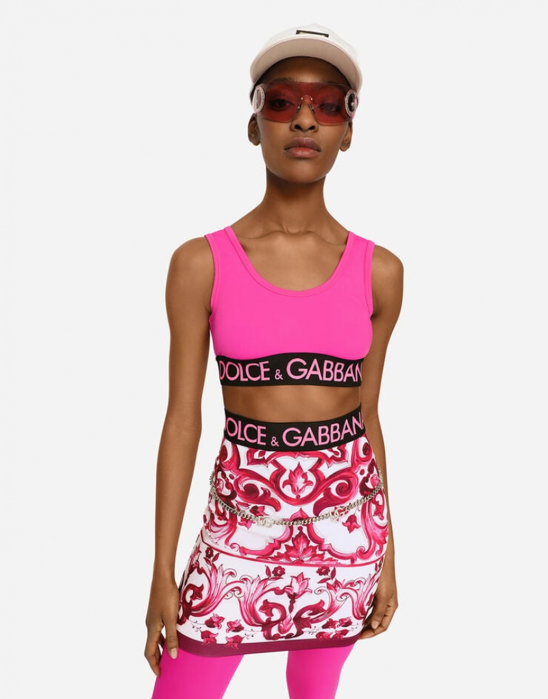 Falda Dolce Gabbana Majolica-print technical jersey short Mujer | EKM325179