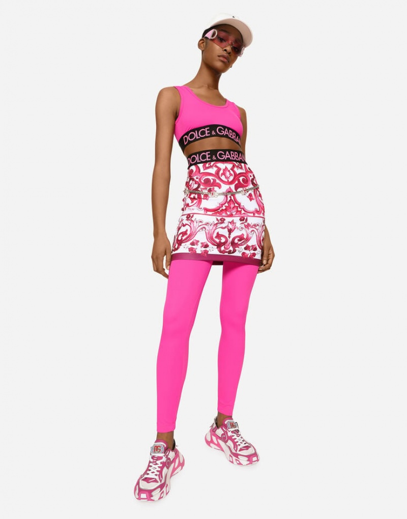 Falda Dolce Gabbana Majolica-print technical jersey short Mujer | EKM325179