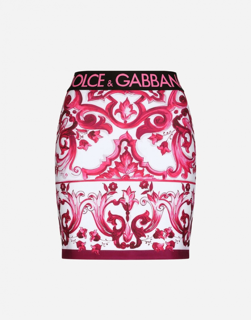Falda Dolce Gabbana Majolica-print technical jersey short Mujer | EKM325179