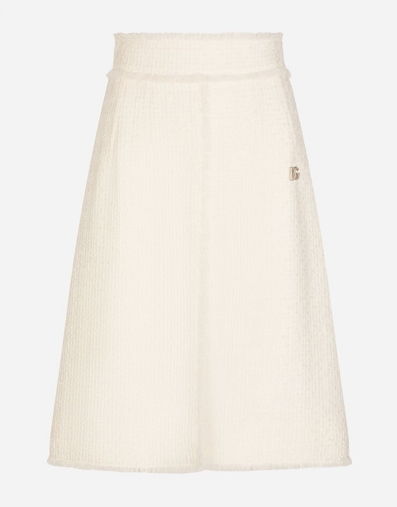 Falda Dolce Gabbana Raschel tweed midi with central slit Mujer | AHV630528