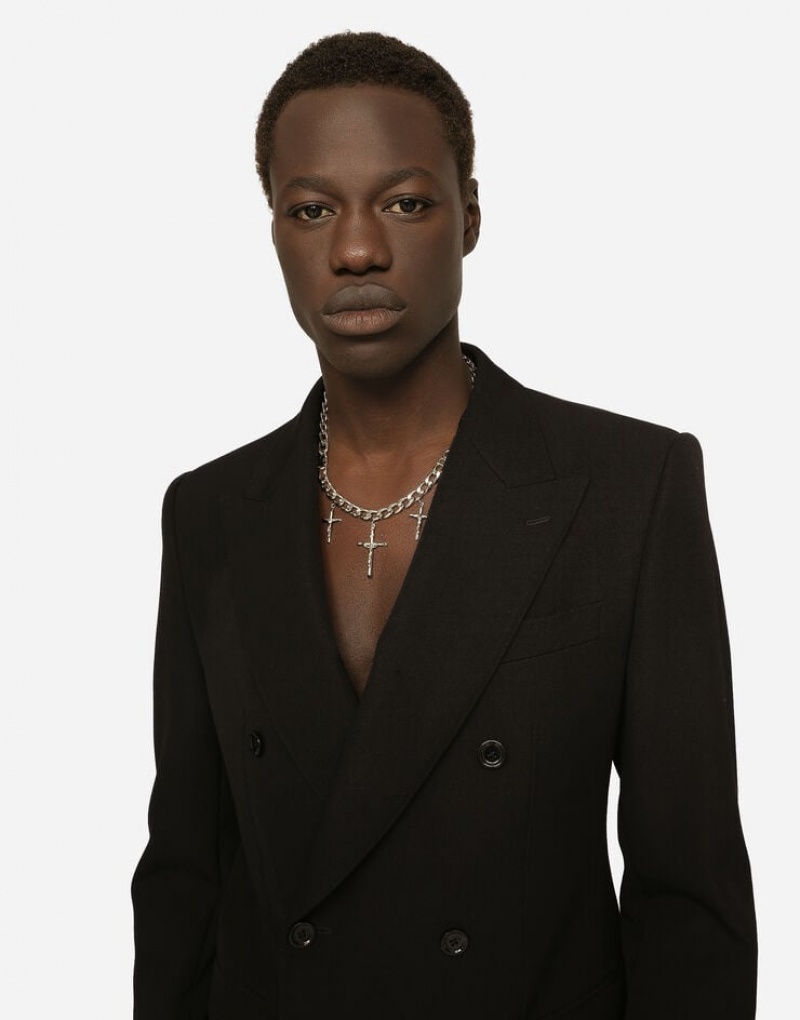 Joyas Dolce Gabbana Chain necklace with cross pendants and DG logo Hombre | BJZ508194