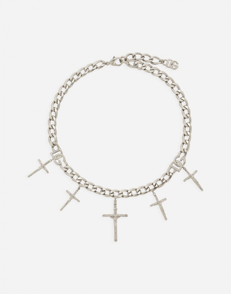Joyas Dolce Gabbana Chain necklace with cross pendants and DG logo Hombre | BJZ508194