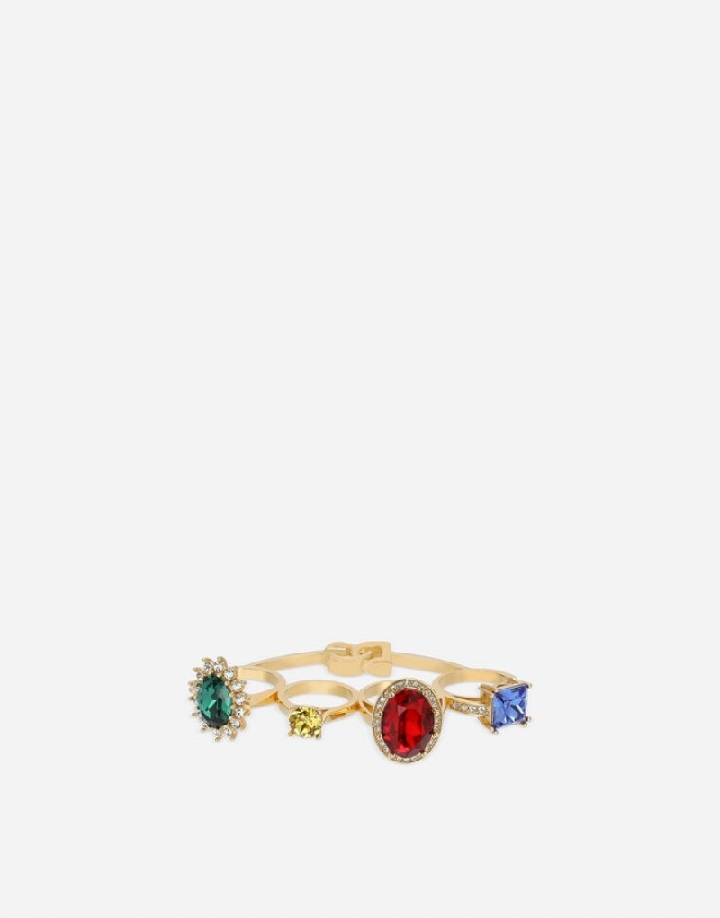 Joyas Dolce Gabbana Knucklebuster ring with colorful rhinestones Mujer | ZJB048719