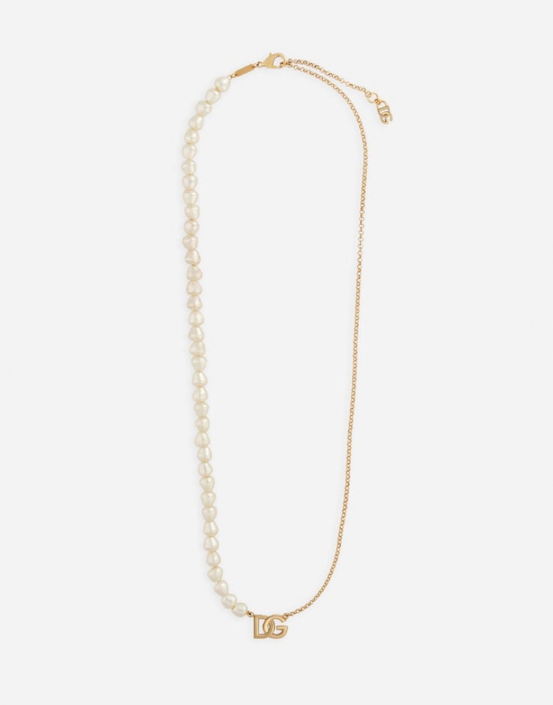 Joyas Dolce Gabbana Link necklace with pearls and DG logo Mujer | IHW759320
