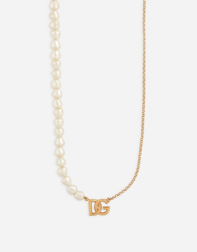 Joyas Dolce Gabbana Link necklace with pearls and DG logo Mujer | IHW759320