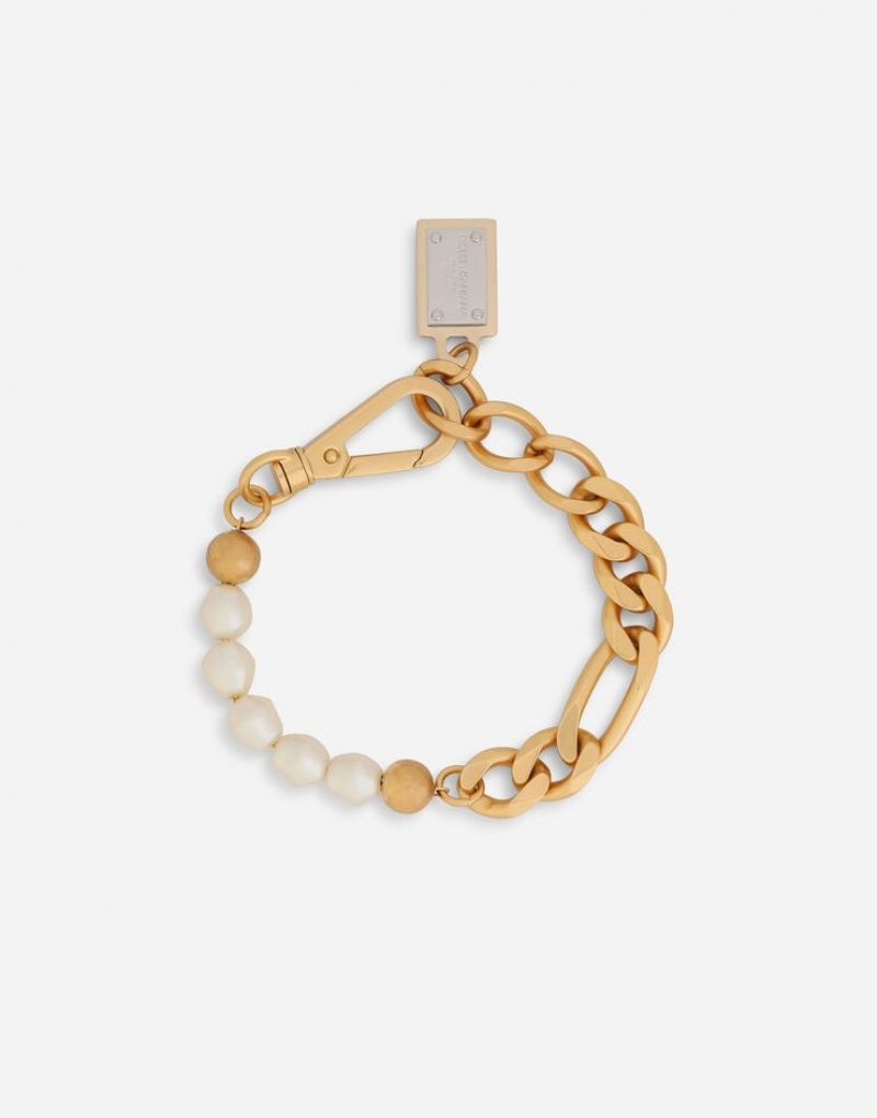 Joyas Dolce Gabbana Linkcelet with DG-logo pearls Hombre | PFN238697
