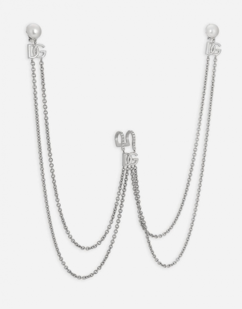 Joyas Dolce Gabbana Lip piercing with DG logo and earrings Hombre | XKZ174059