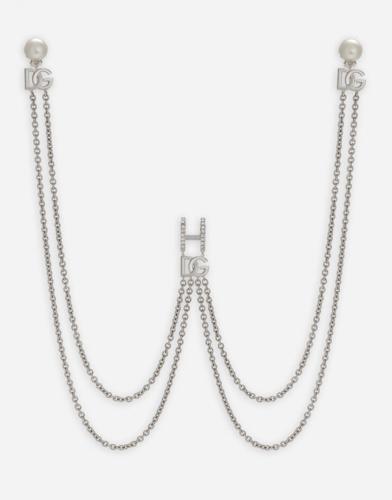 Joyas Dolce Gabbana Lip piercing with DG logo and earrings Hombre | XKZ174059