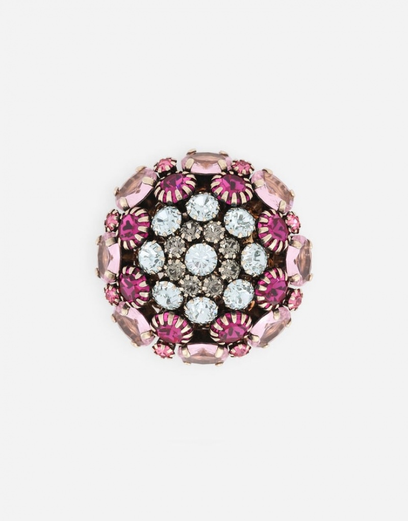 Joyas Dolce Gabbana Metal brooch with multi-colored rhinestones Hombre | FDU486237