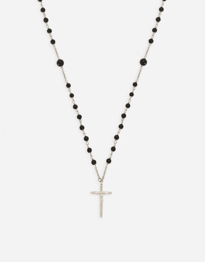 Joyas Dolce Gabbana Necklace with natural stones and cross pendant Hombre | BER528370