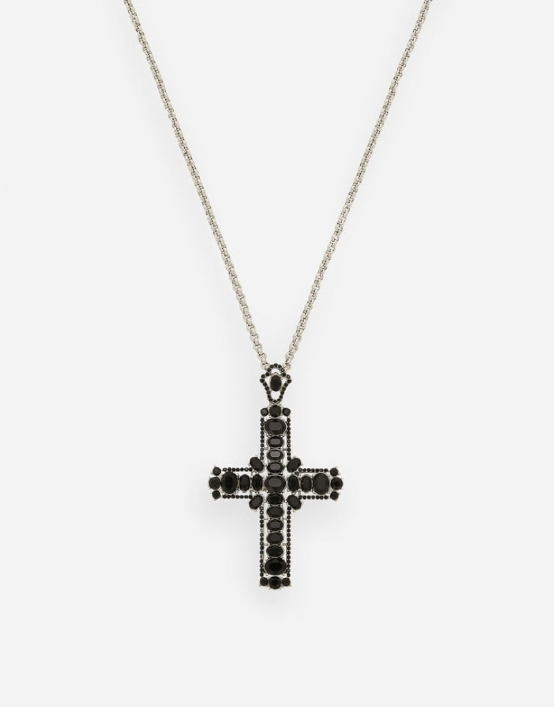 Joyas Dolce Gabbana Necklace with rhinestone-detailed cross pendant Hombre | BES473906