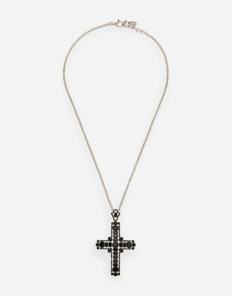Joyas Dolce Gabbana Necklace with rhinestone-detailed cross pendant Hombre | BES473906