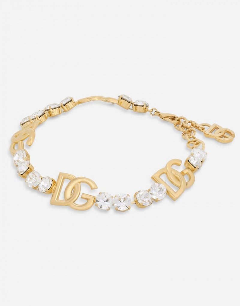 Joyas Dolce Gabbana Rhinestoned choker with DG logo Mujer | KYU819643