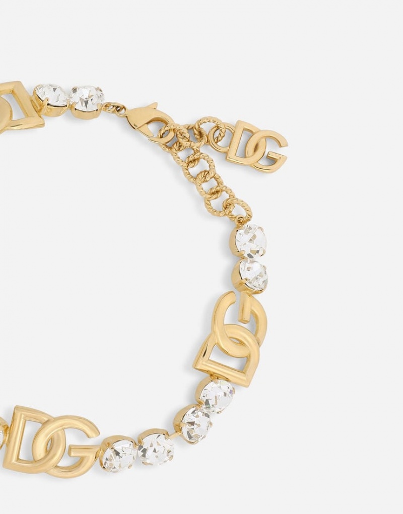 Joyas Dolce Gabbana Rhinestoned choker with DG logo Mujer | KYU819643