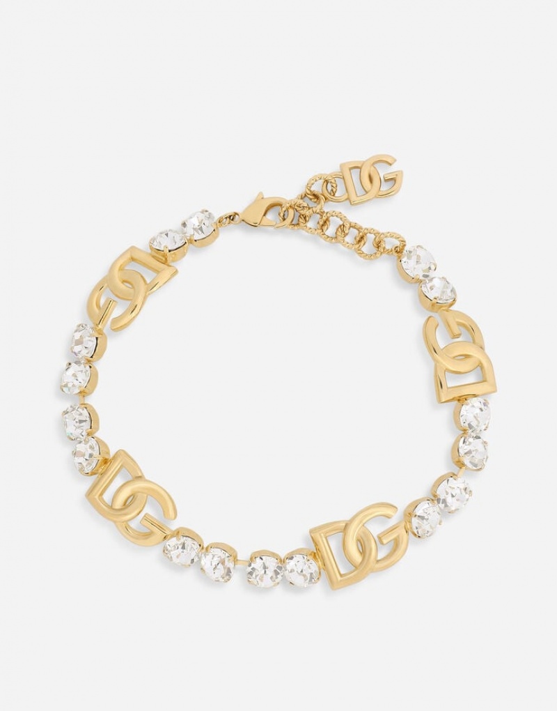 Joyas Dolce Gabbana Rhinestoned choker with DG logo Mujer | KYU819643