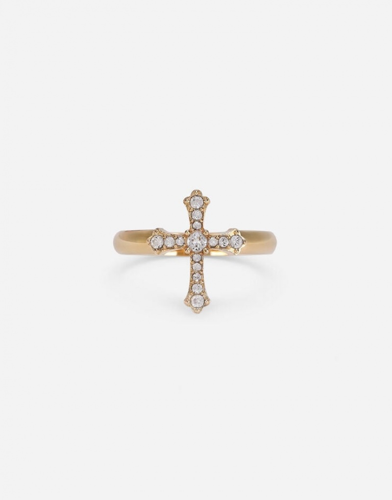 Joyas Dolce Gabbana Ring with cross and crystals Hombre | XYK943821