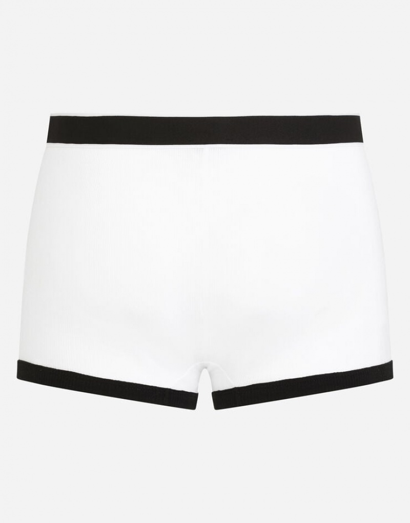 Ropa Interior Dolce Gabbana Fine-rib cotton boxers with DG logo Hombre | POR278931